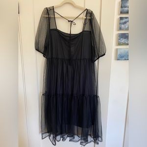 NWT black H&M dress with net